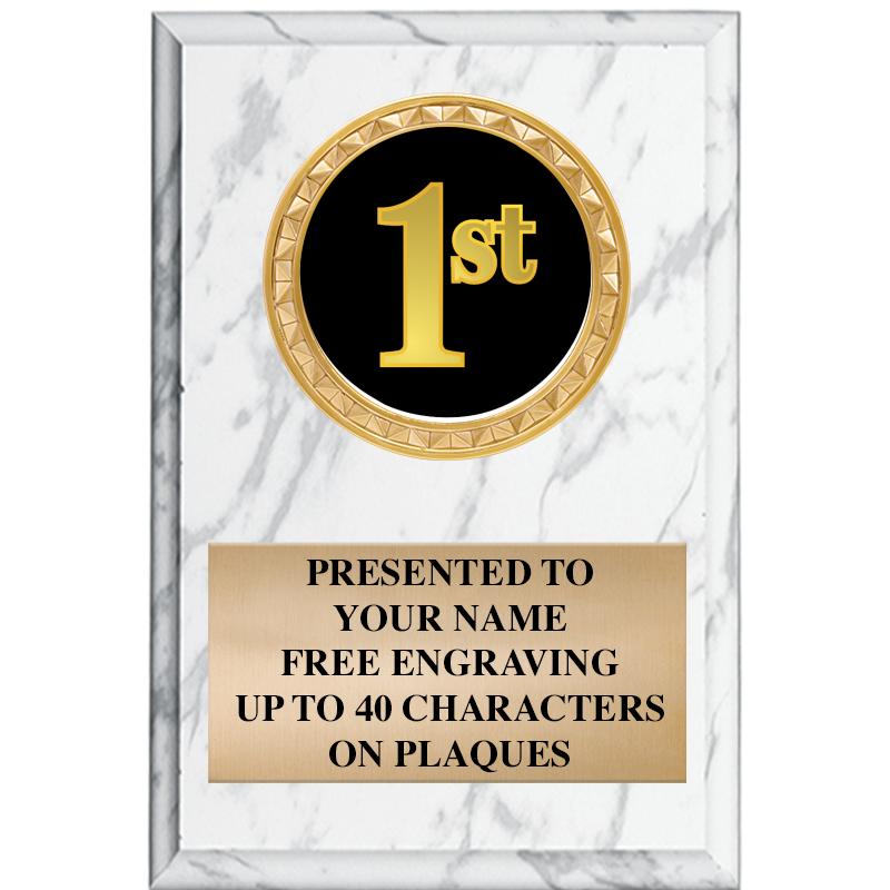 4" X 6" WHITE MBL INSERT PLQ