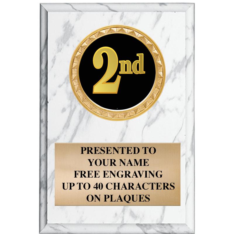 4" X 6" WHITE MBL INSERT PLQ