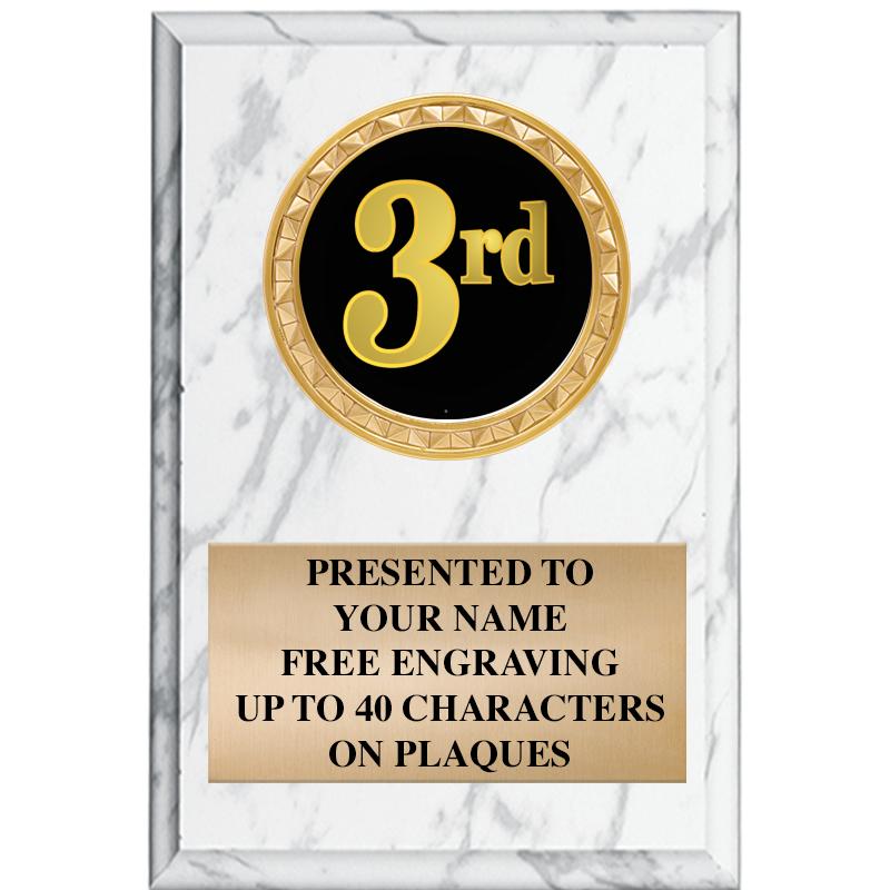 4" X 6" WHITE MBL INSERT PLQ