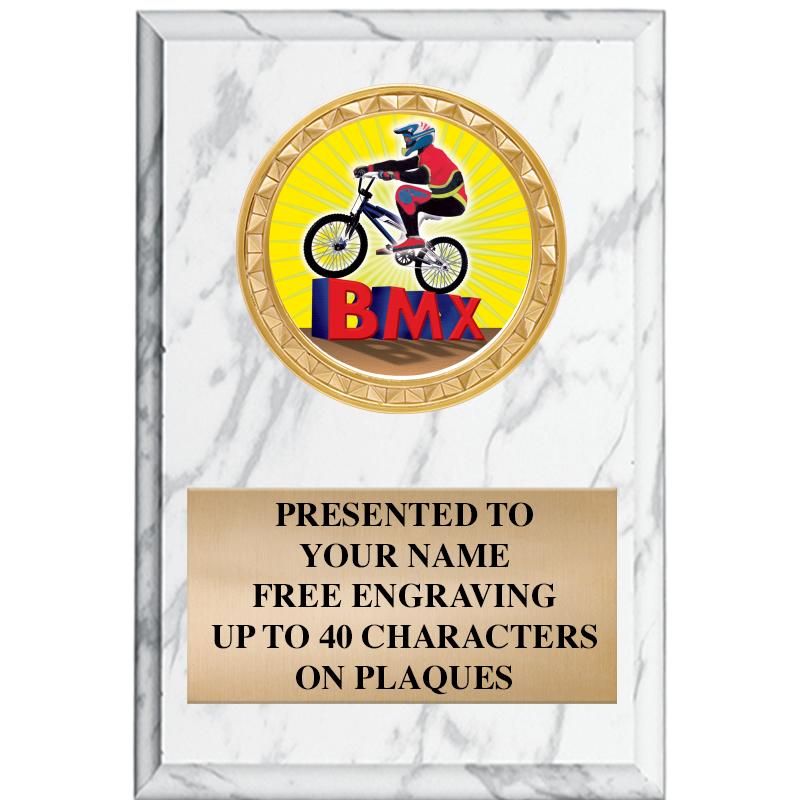 4" X 6" WHITE MBL INSERT PLQ