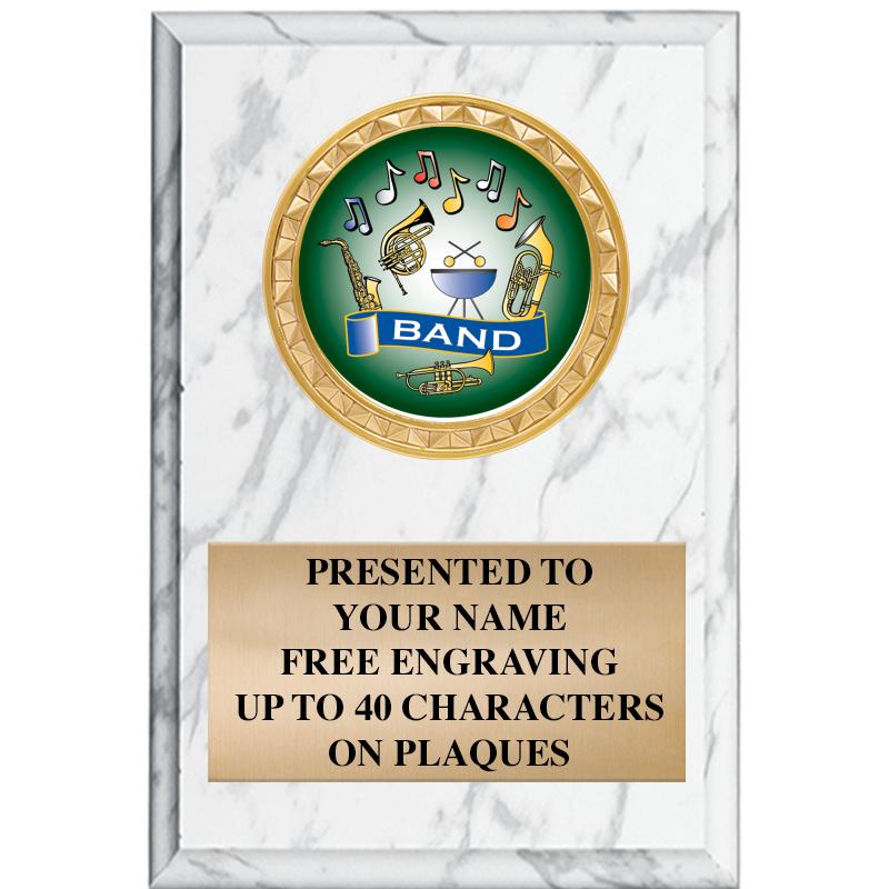 4" X 6" WHITE MBL INSERT PLQ