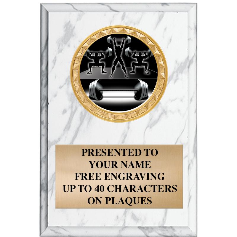 4" X 6" WHITE MBL INSERT PLQ