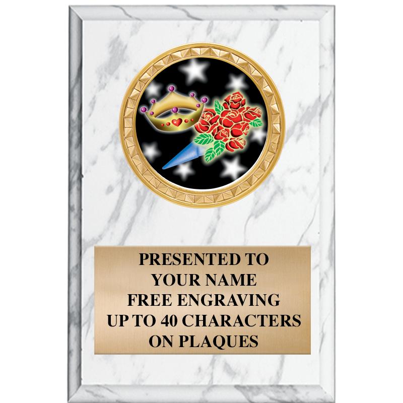 4" X 6" WHITE MBL INSERT PLQ