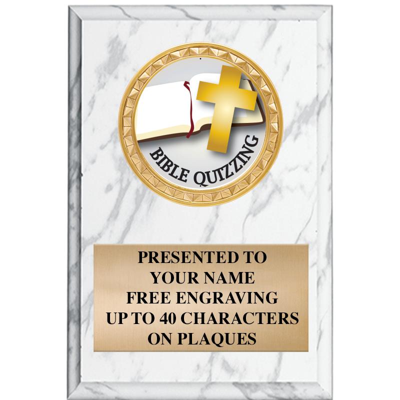 4" X 6" WHITE MBL INSERT PLQ