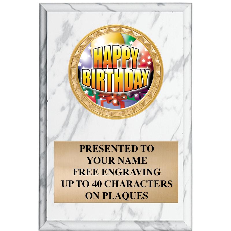 4" X 6" WHITE MBL INSERT PLQ