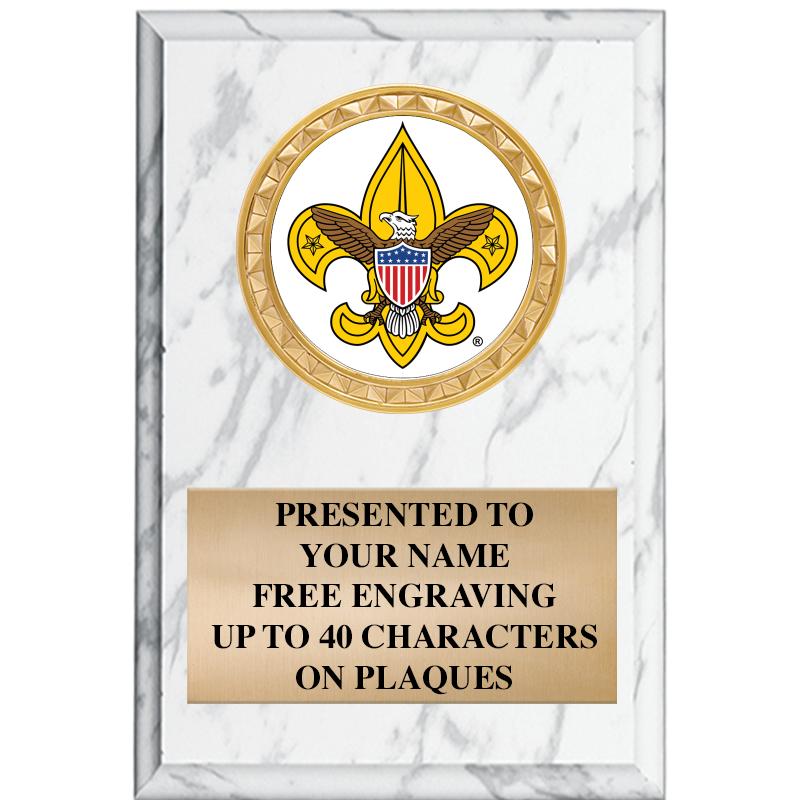 4" X 6" WHITE MBL INSERT PLQ