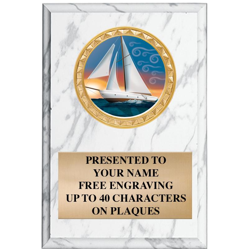 4" X 6" WHITE MBL INSERT PLQ