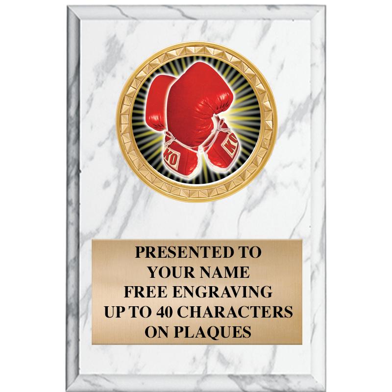 4" X 6" WHITE MBL INSERT PLQ