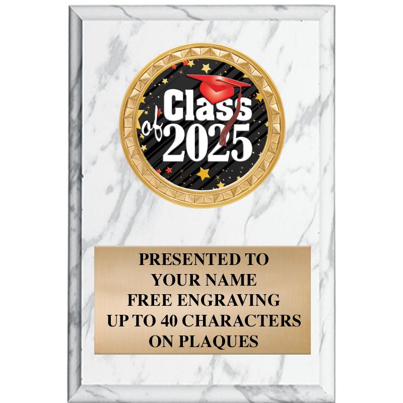 4" X 6" WHITE MBL INSERT PLQ