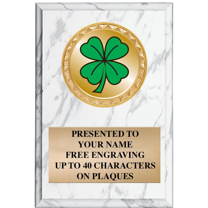 4" X 6" WHITE MBL INSERT PLQ