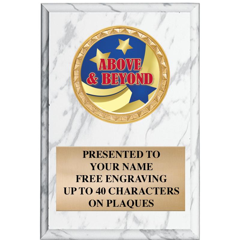 4" X 6" WHITE MBL INSERT PLQ