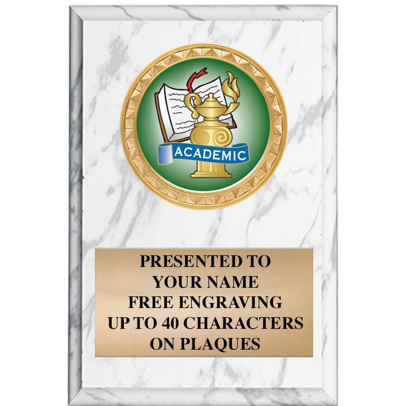 4" X 6" WHITE MBL INSERT PLQ