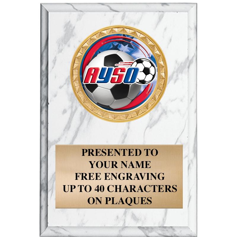 4" X 6" WHITE MBL INSERT PLQ