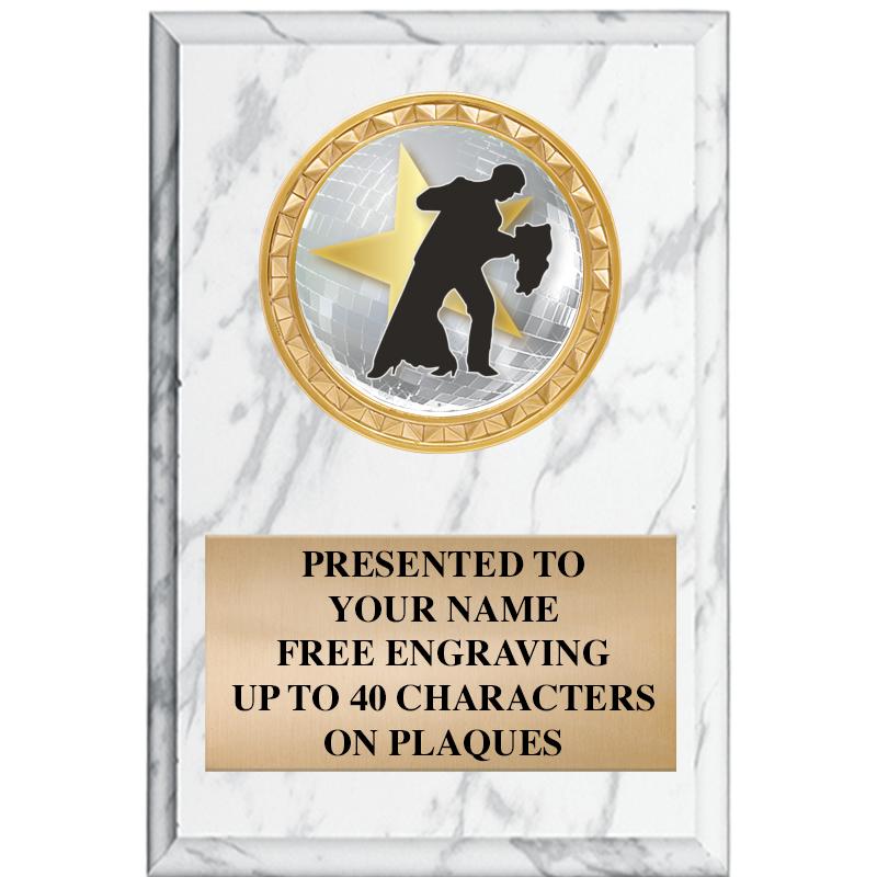 4" X 6" WHITE MBL INSERT PLQ