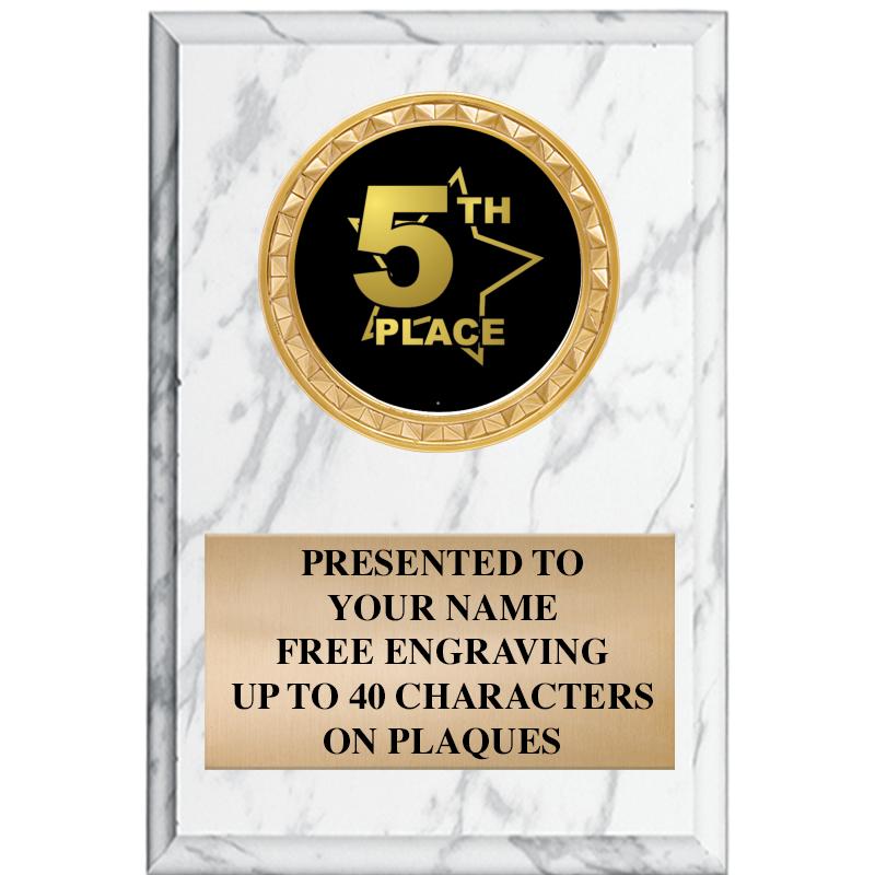 4" X 6" WHITE MBL INSERT PLQ