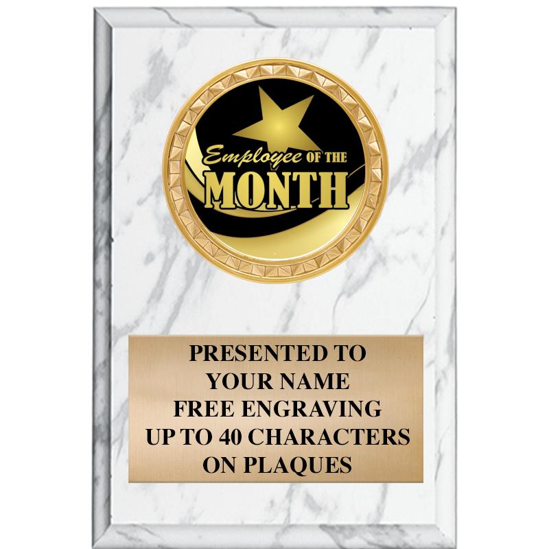 4" X 6" WHITE MBL INSERT PLQ