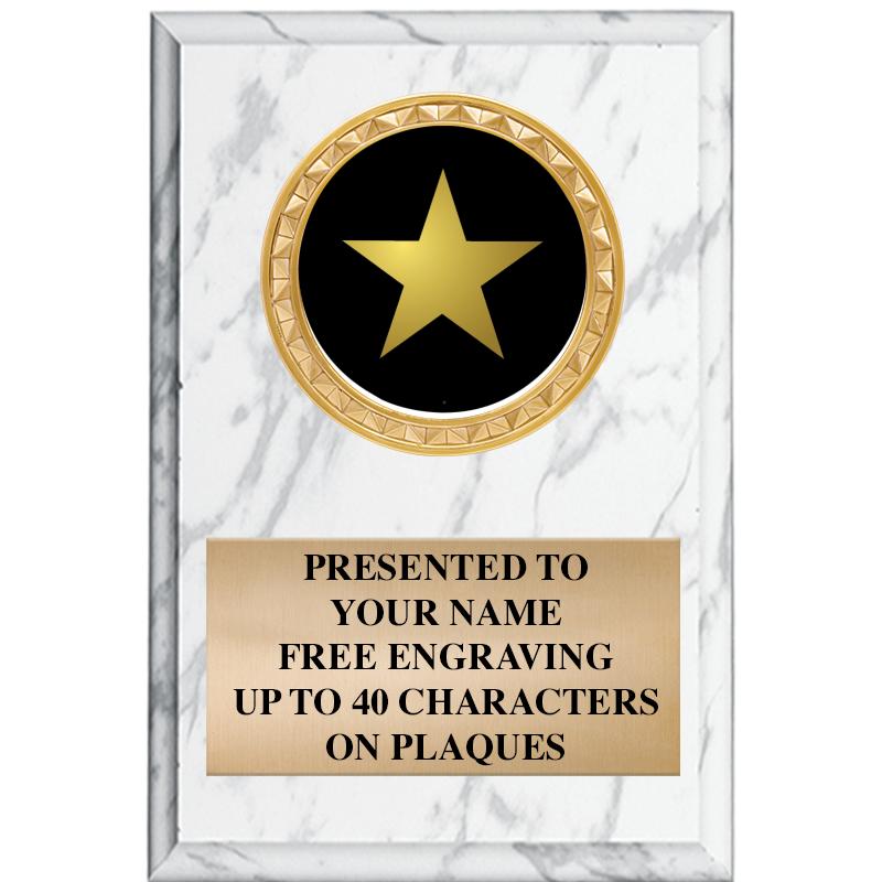 4" X 6" WHITE MBL INSERT PLQ