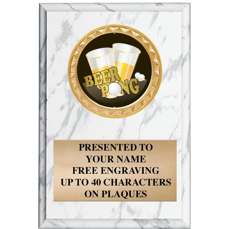 4" X 6" WHITE MBL INSERT PLQ