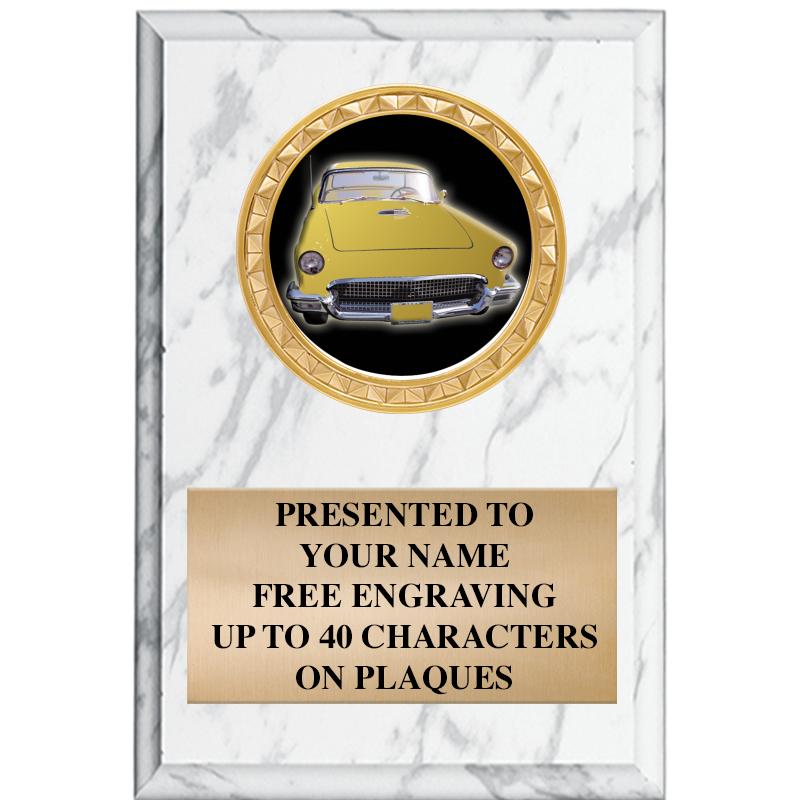 4" X 6" WHITE MBL INSERT PLQ