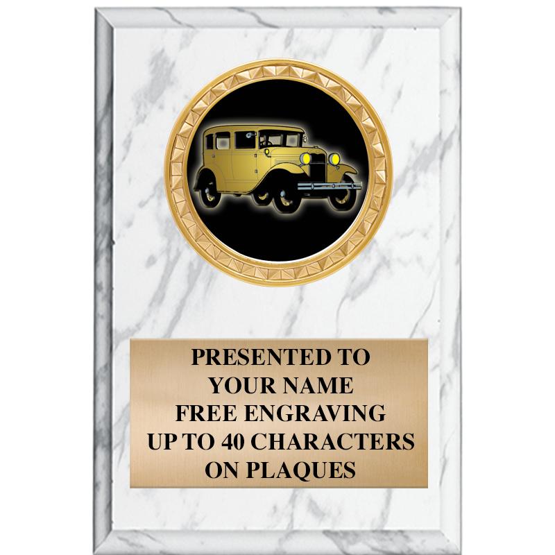 4" X 6" WHITE MBL INSERT PLQ