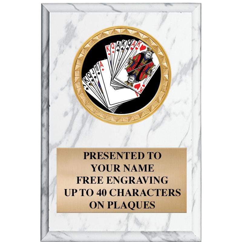 4" X 6" WHITE MBL INSERT PLQ