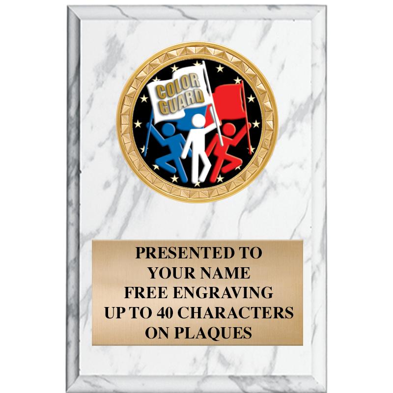 4" X 6" WHITE MBL INSERT PLQ