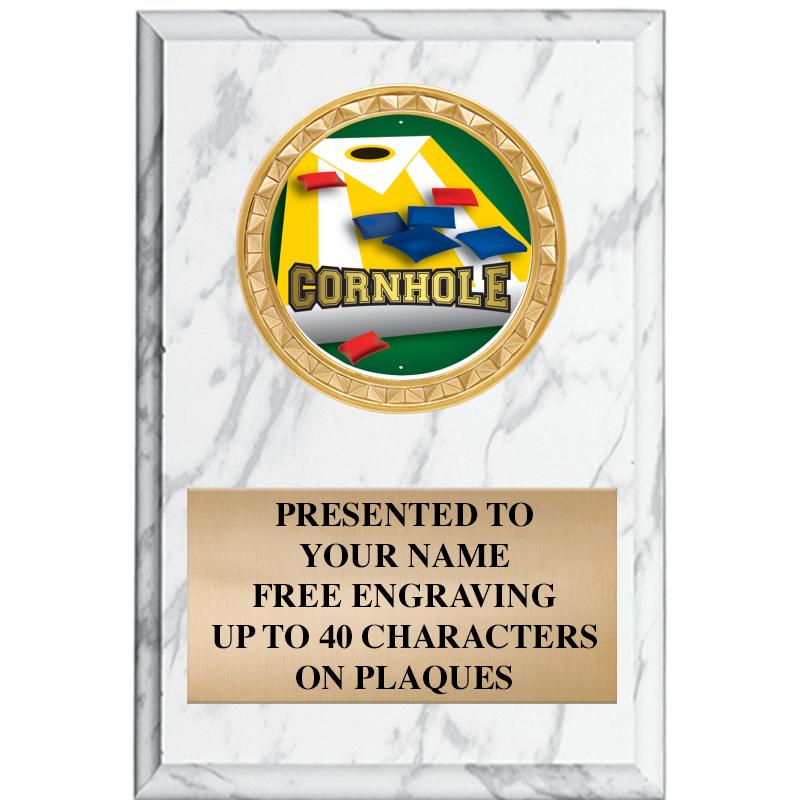 4" X 6" WHITE MBL INSERT PLQ