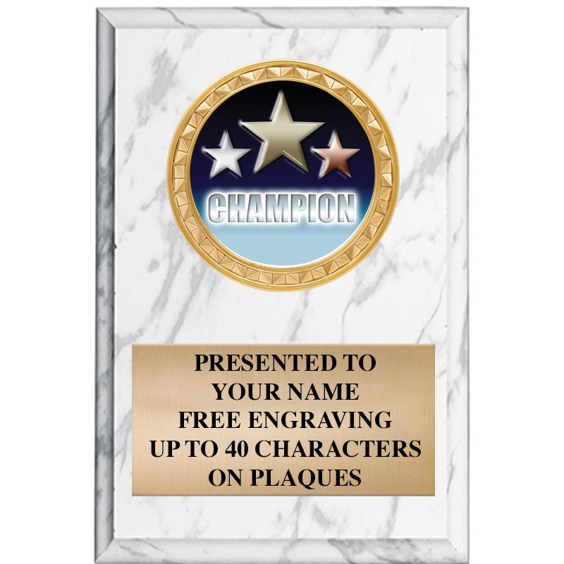 4" X 6" WHITE MBL INSERT PLQ