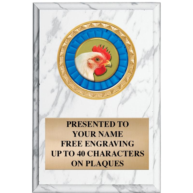 4" X 6" WHITE MBL INSERT PLQ