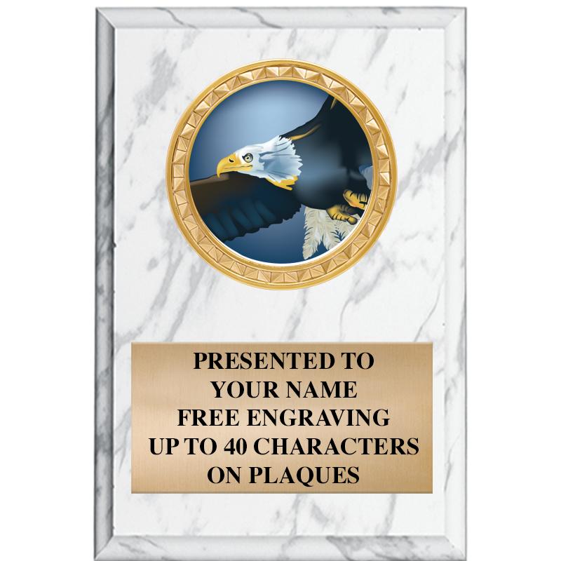 4" X 6" WHITE MBL INSERT PLQ