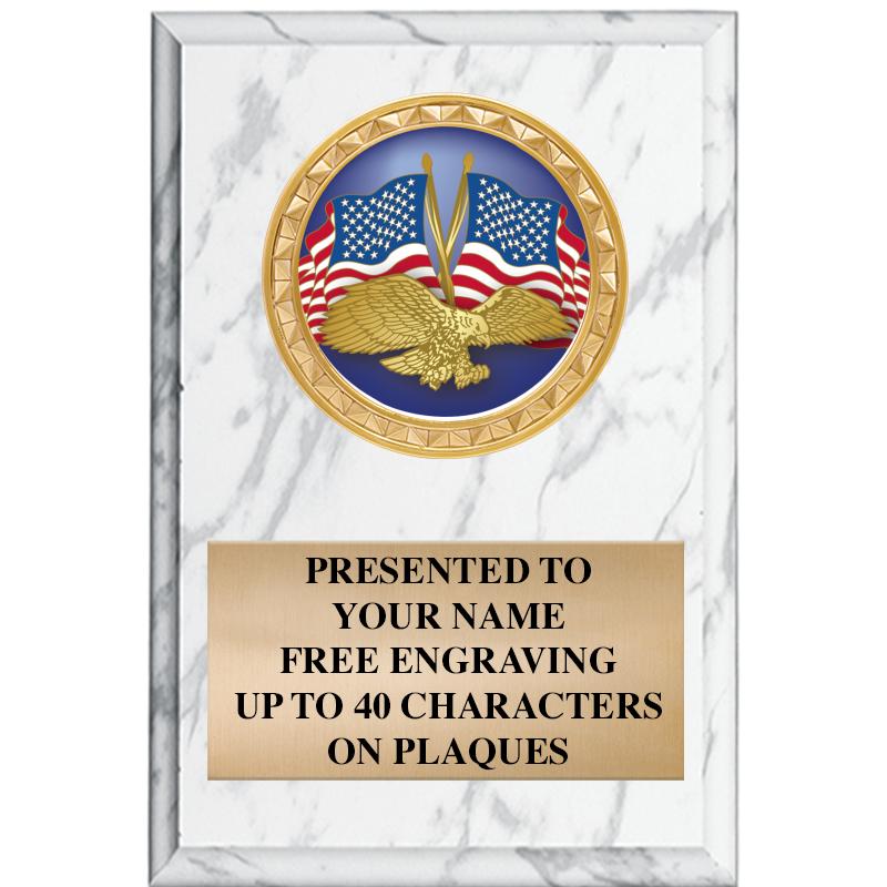 4" X 6" WHITE MBL INSERT PLQ