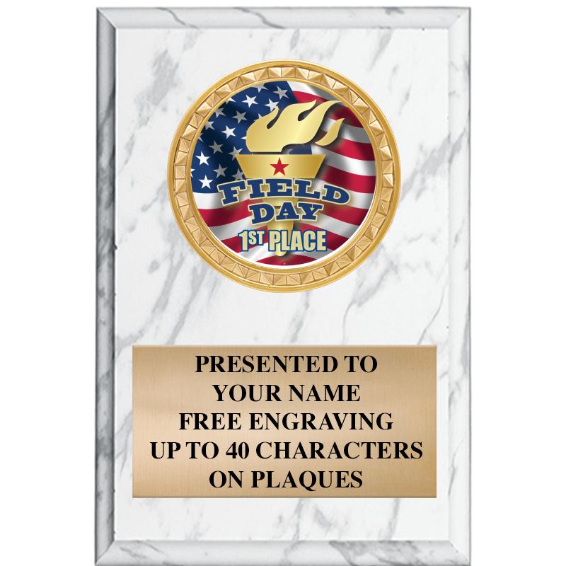 4" X 6" WHITE MBL INSERT PLQ