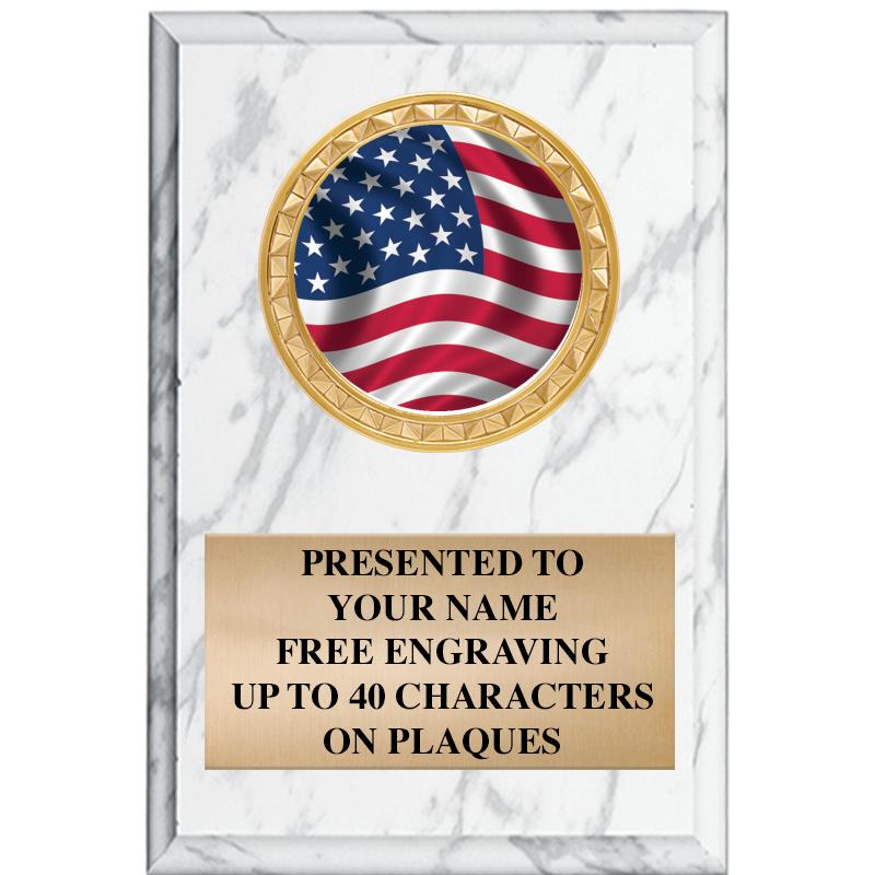 4" X 6" WHITE MBL INSERT PLQ