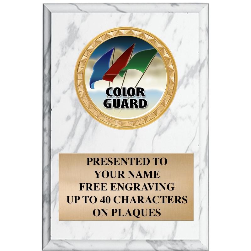 4" X 6" WHITE MBL INSERT PLQ