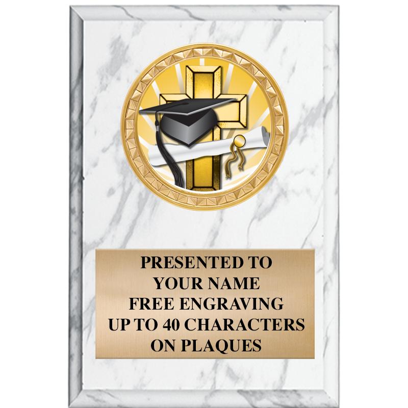 4" X 6" WHITE MBL INSERT PLQ