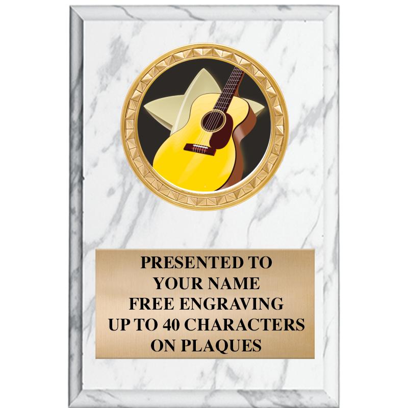 4" X 6" WHITE MBL INSERT PLQ