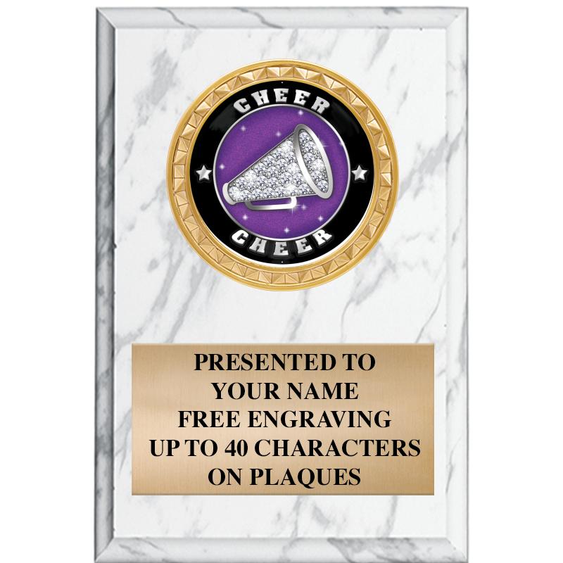 4" X 6" WHITE MBL INSERT PLQ