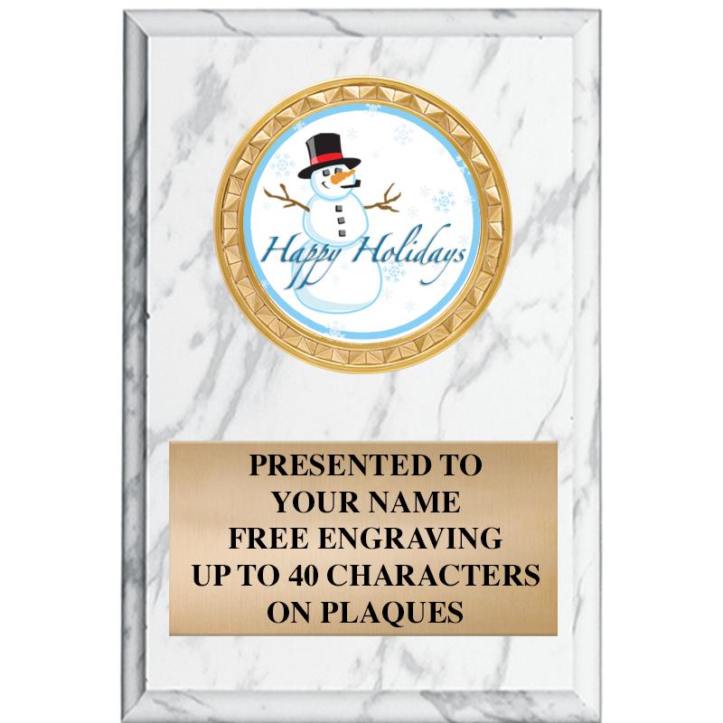 4" X 6" WHITE MBL INSERT PLQ