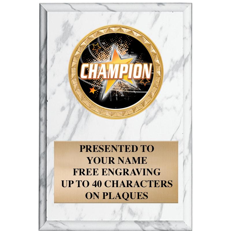 4" X 6" WHITE MBL INSERT PLQ