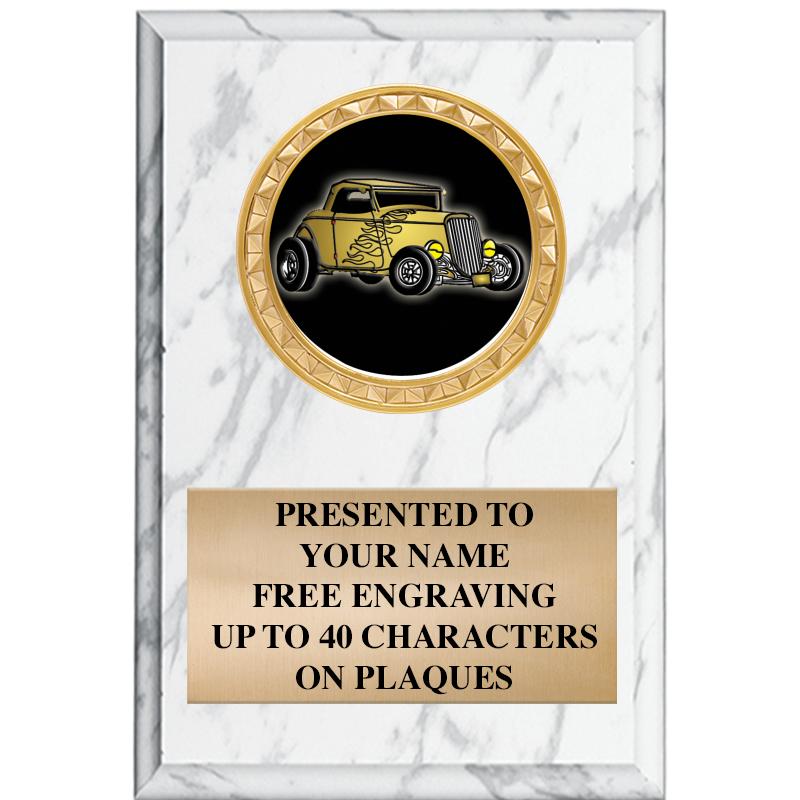 4" X 6" WHITE MBL INSERT PLQ