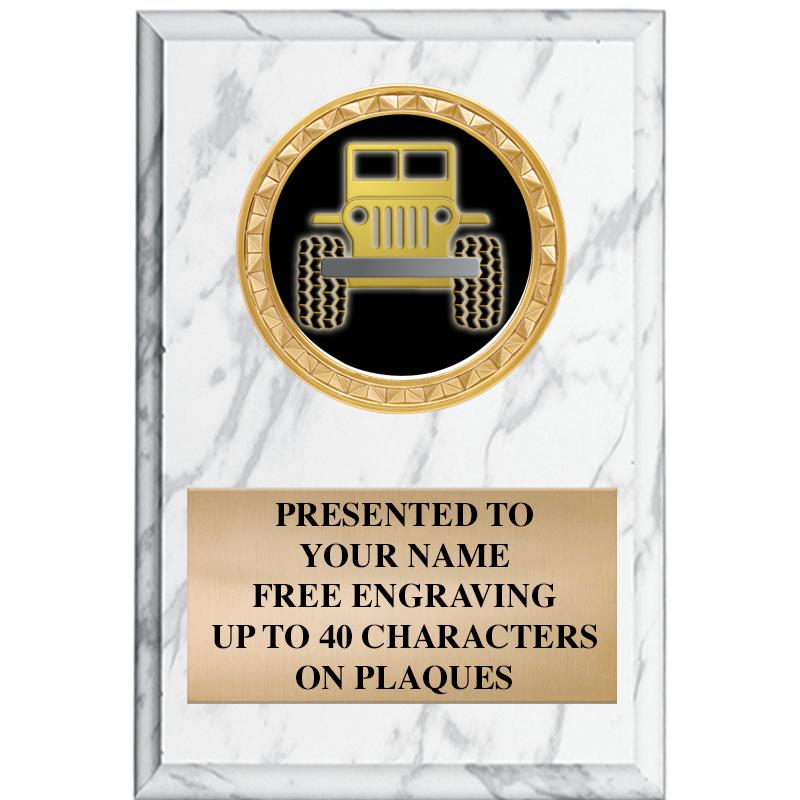 4" X 6" WHITE MBL INSERT PLQ