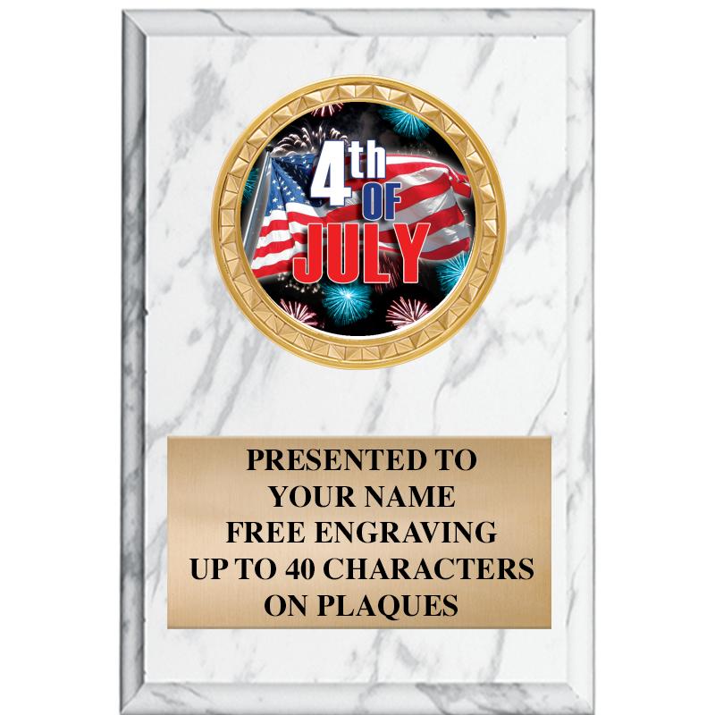 4" X 6" WHITE MBL INSERT PLQ