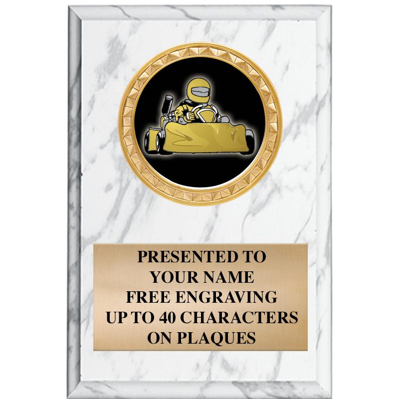 4" X 6" WHITE MBL INSERT PLQ