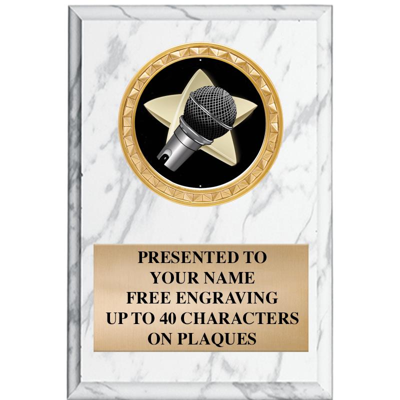 4" X 6" WHITE MBL INSERT PLQ