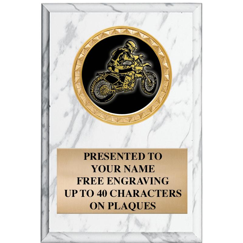 4" X 6" WHITE MBL INSERT PLQ