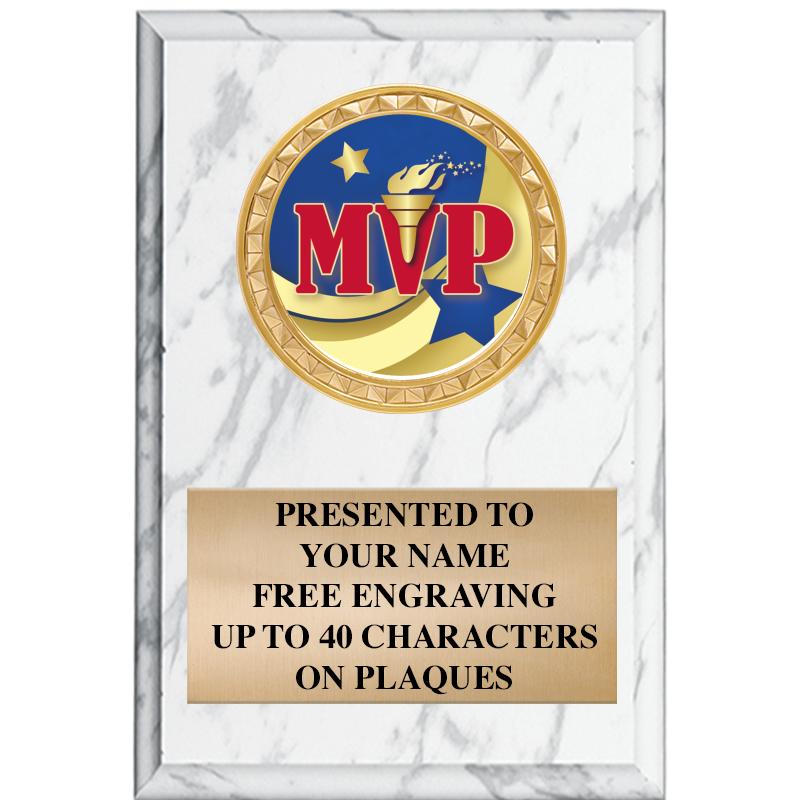 4" X 6" WHITE MBL INSERT PLQ