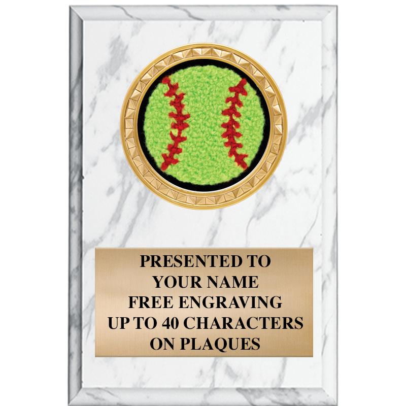 4" X 6" WHITE MBL INSERT PLQ