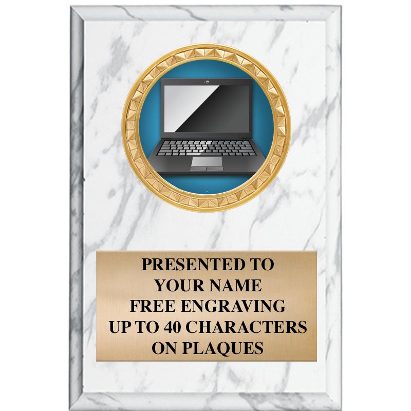 4" X 6" WHITE MBL INSERT PLQ