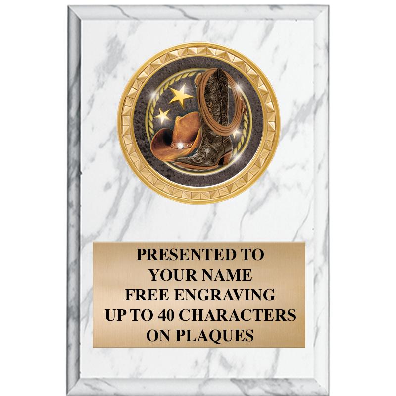 4" X 6" WHITE MBL INSERT PLQ