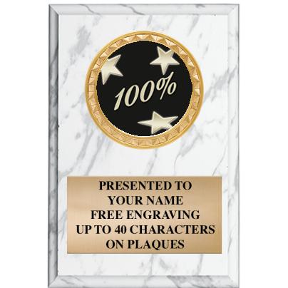 4" X 6" WHITE MBL INSERT PLQ